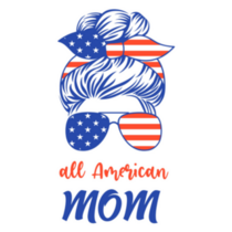 Patriotic "All American Mom" With Messy Bun Sticker