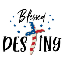 Patriotic "Blessed Destiny" Lettering Sticker