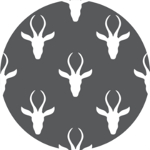 Pattern Of African Safari Antelope On Grey Sticker