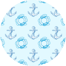 Pattern With Anchors And Lifebuoys Sticker