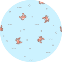 Pattern With Crabs On A Blue Background Sticker