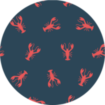 Pattern With Crayfish Lobster Sticker