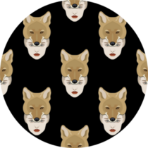 Pattern With Portraits Of Lady Coyote On Black Sticker