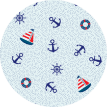 Pattern With Sailboat And Anchor Sticker