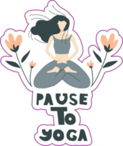 Pause to Yoga Illustration Sticker