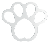 Paw Print 3D Chrome Plated Sticker