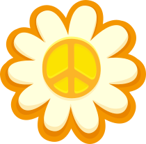 Peace Sign Sunflower Hippie Sticker