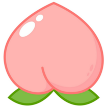 Peach Cartoon Sticker