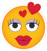 Phone Emoji Sticker Big Lashes In Love