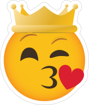 Phone Emoji Sticker Crown Blowing a Kiss