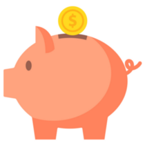 Piggy Bank With Single Coin Sticker