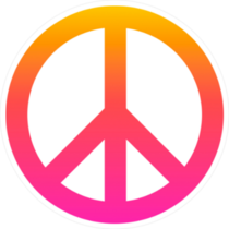 Pink and Orange Peace Sign Sticker