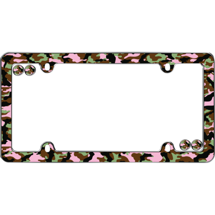 Pink Camo Girl Plastic License Plate Frame 