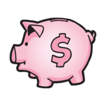 Pink Classic Piggy Bank Sticker