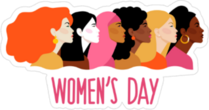 Pink International Women`s Day Sticker