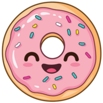 Pink Kawaii Donut Sticker