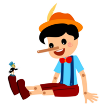 Pinocchio Long Nose Illustration Sticker