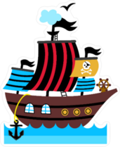 Pirate Ship Childrens Drawing Sticker