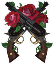 Pistols and Roses Sticker