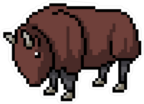 Pixel Art Bison Sticker