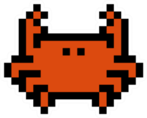 Pixel Art Crab Sticker