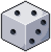 pixel Art Dice 8bit Game Icon Sticker