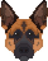 Pixel Art German Shepherd Head Sticker