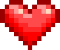 Pixel Art Glossy Heart Sticker