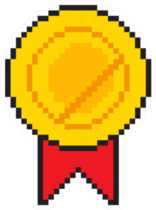 Pixel Art Golden Medal Award Sticker