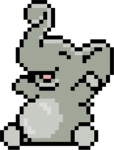 Pixel Art Happy Elephant Sticker