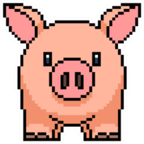 Pixel Art Pig Sticker