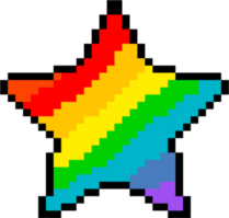 Pixel Art Rainbow Star Sticker