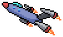 Pixel Art Rocket Jet Sticker