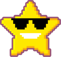 Pixel Art Star With Sunglasses Sticker