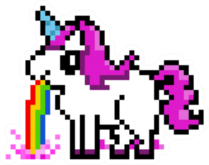 Pixel Art Unicorn Puking Rainbow Sticker