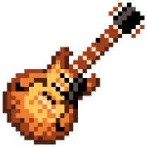 Pixelated Guitar Sticker