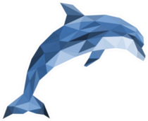 Polygonal Dolphin Jumping Sticker