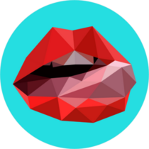 Polygonal Licking Lips Sticker