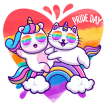 Pony Loves Cat Pride Sticker