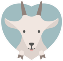 Portrait Of A Goat In Love Sticker