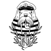 Portrait Of A Walrus Marine Captain Sticker