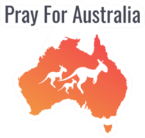 Pray For Australia Kangaroo Sticker