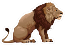 Profile Of Sitting Lion Sticker