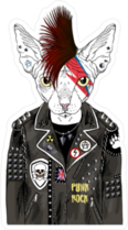 Punk Sphinx Cat Sticker