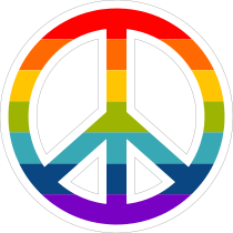 Rainbow Peace Sign Hippie Sticker