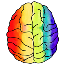 Rainbow Watercolor Brain Sticker