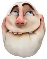 Realistic Ahhh Smiling Troll Face Meme Sticker