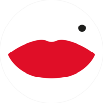 Red Lips And A Mole Circle Sticker