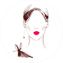 Red Lips On Model Fashion Sketch Sticker