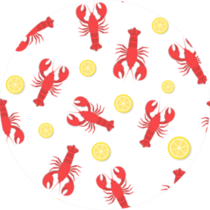 Red Lobster And Lemon Pattern Sticker